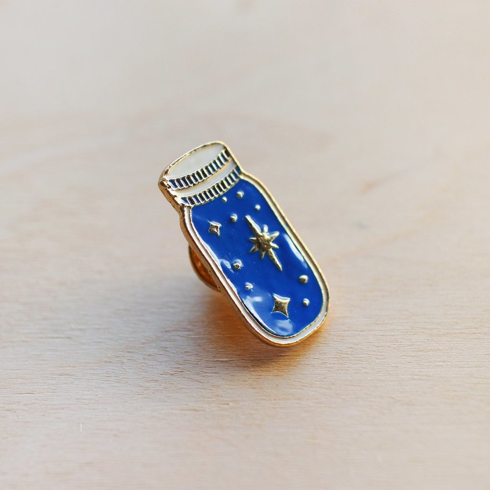 Jar of Stars Night Sky Magic Magical Potion Enamel Lapel Pin